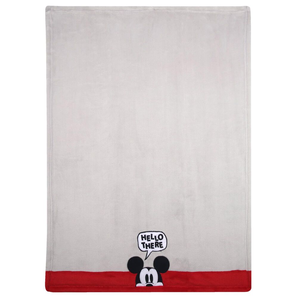 Lambs and Ivy Disney Baby Magical Mickey Mouse Baby Blanket in Black, Red, Gray and White, , large