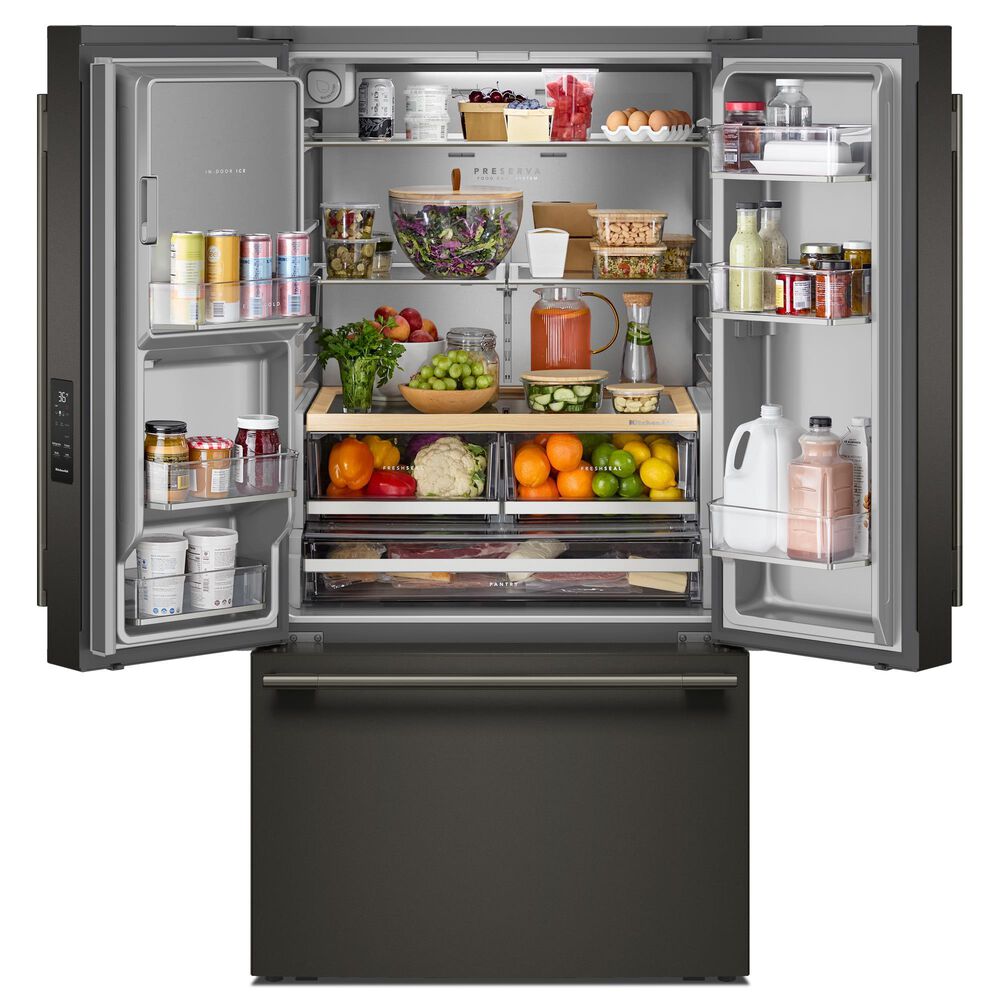 KitchenAid 30.52 Cu. Ft. Standard Depth French Door Refrigerator in Black Ore, , large