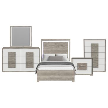 Mayberry Hill San Matteo 4-Piece Twin Bedroom Set in Ash Grey and White, , large