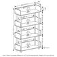 HOMLUX Turn-N-Tube 4-Tier Open Display Storage Bookshelf in Espresso, , large