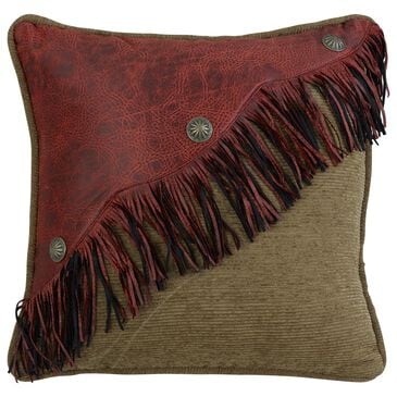 HiEnd Accents San Angelo 18" Square Throw Pillow in Red and Brown, , large