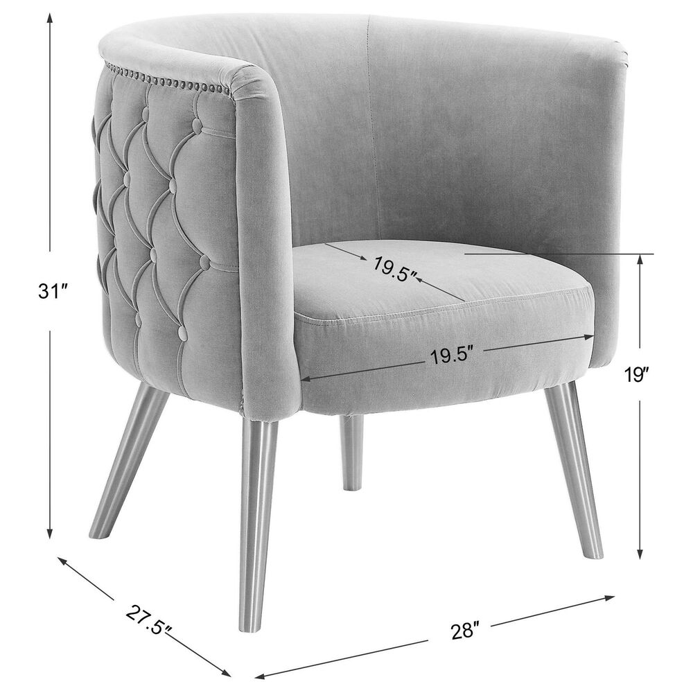 Uttermost Haider Accent Chair in Slate Blue Velvet, , large