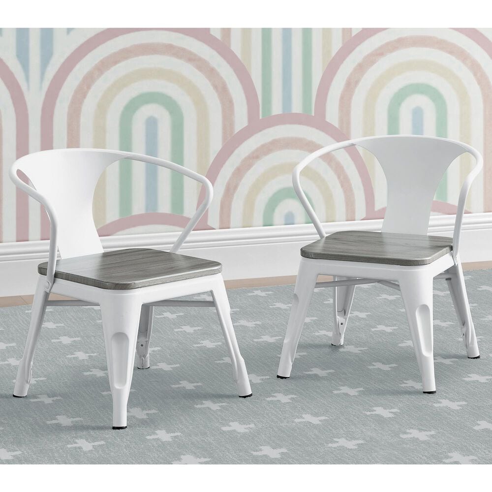 Delta Bistro Chair in White and Grey &#40;Set of 2&#41;, , large