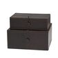 Maple and Jade 11" 2-Piece Handmade Storage Decorative Box Set in Dark Brown, , large