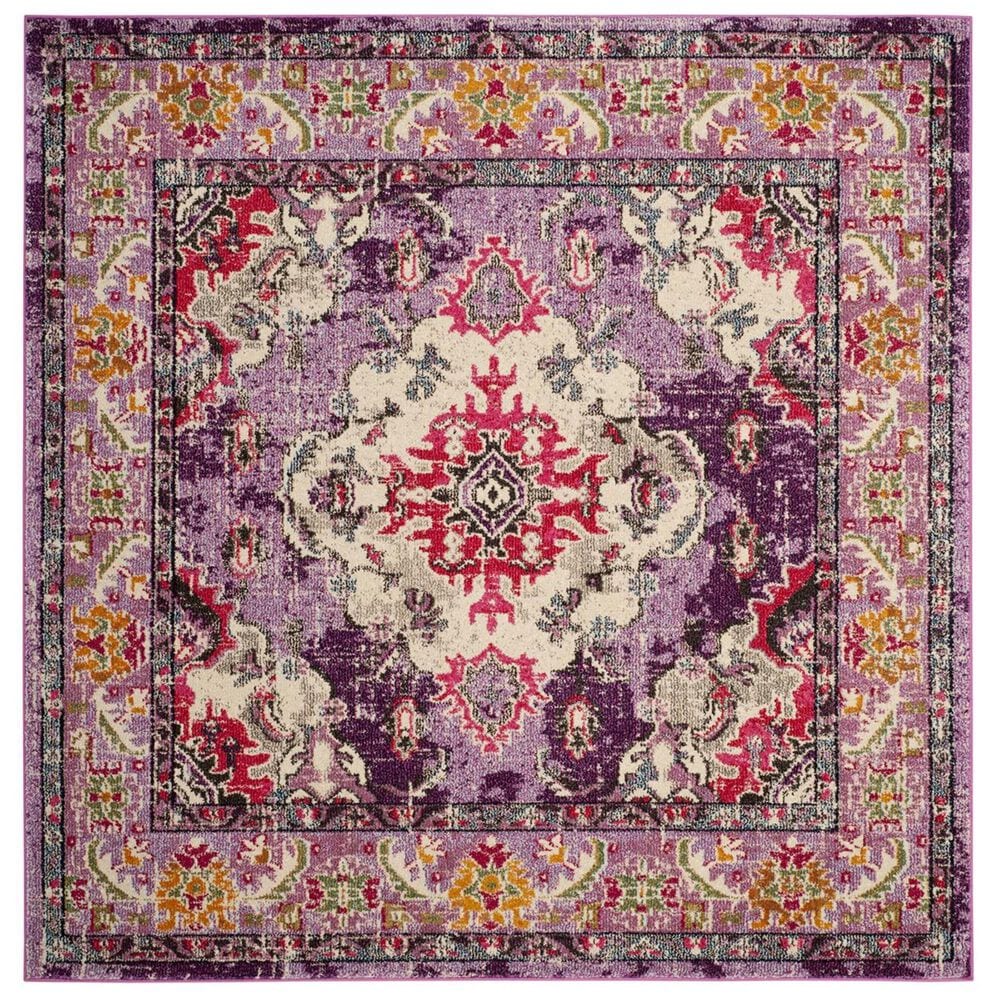 Safavieh Monaco MNC243P-5SQ 5" x 5" Violet/Fuchsia Square Rug, , large