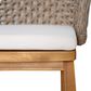 Hearth and Haven Outdoor Bar Stool with Woven Wicker Back and Cushion in Beige (Set of 2), , large