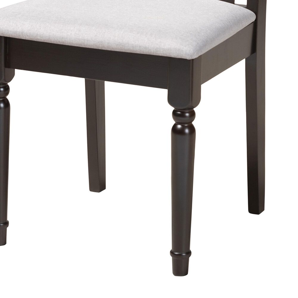 Baxton Studio Cherese Side Chair with Grey Cushion in Espresso Brown (Set of 4), , large