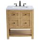 James Martin Vanities Breckenridge 30" Single Bathroom Vanity in Light Natural Oak with 3 cm Carrara White Marble Top and Rectangular Sink, , large