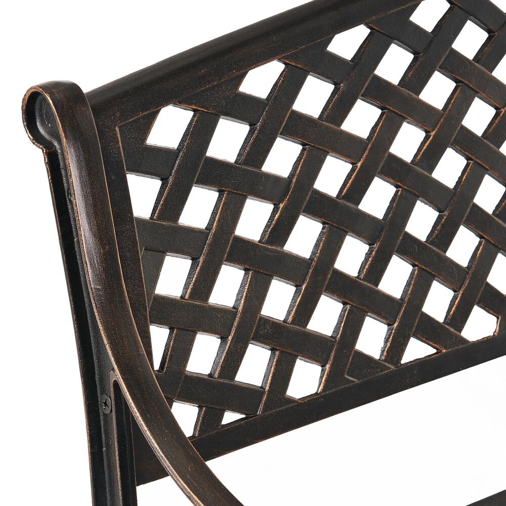 Hearth and Haven Spencer Patio Cast Bench in Copper, , large