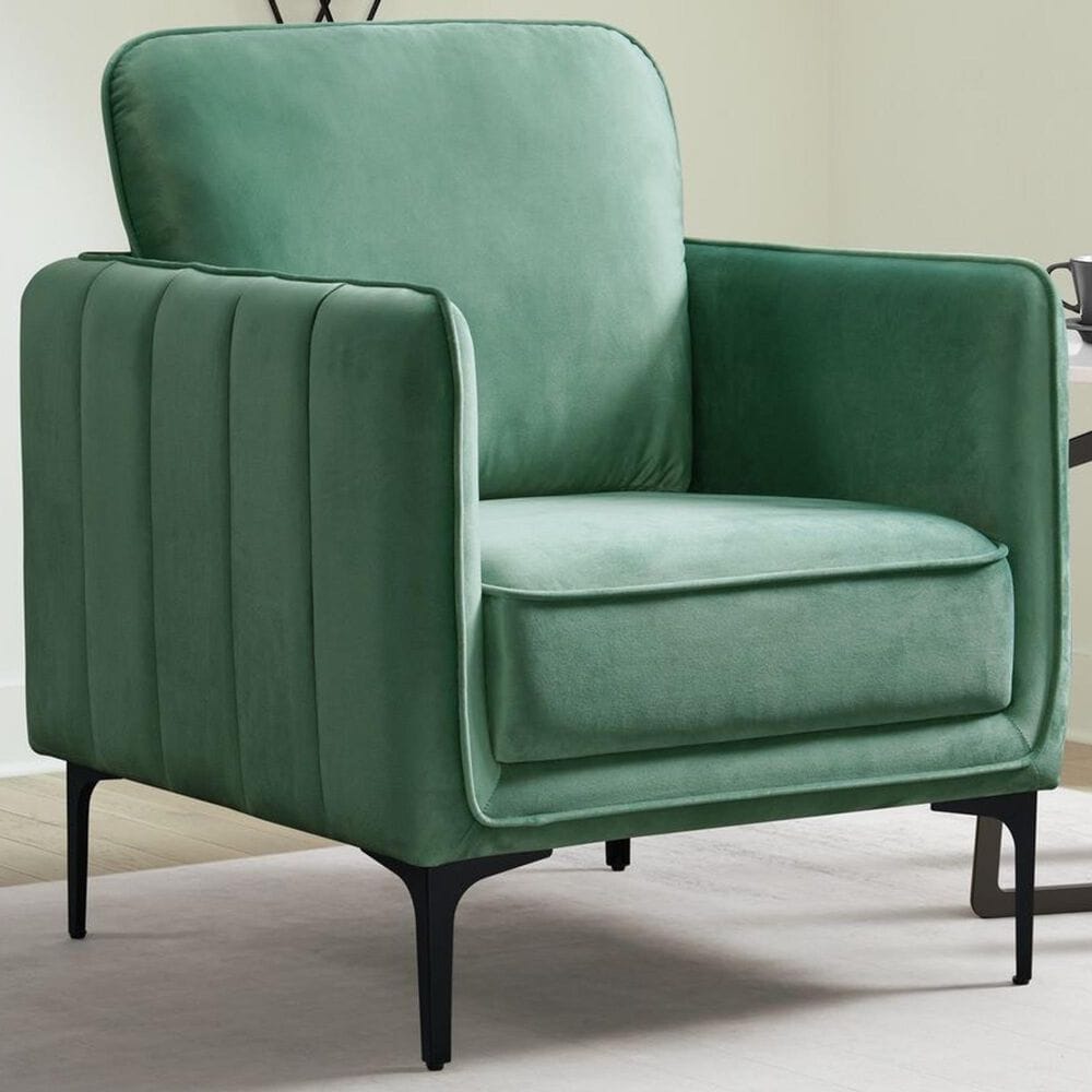 Mayberry Hill Rae Chair in Green Velvet, , large