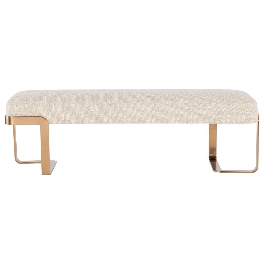 Hooker Furniture Eleana Upholstered and Metal Bench in Beige, , large