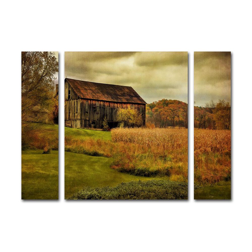 Timberlake "Old Barn on Rainy Day" Large Multi Panel Art Set, , large