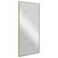 Maple and Jade 36" x 18" Rectangular Wood Wall Mirror with Thin Minimalistic Frame in Matte Gold, , large
