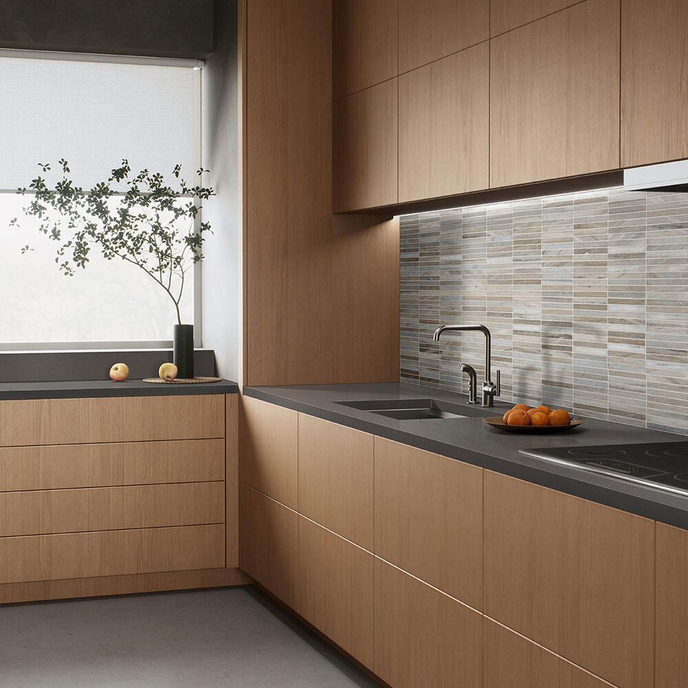 MS International Ravello Mini Stack 0.625" x 4" on 12" x 12" Marble Mosaic Sheet, , large