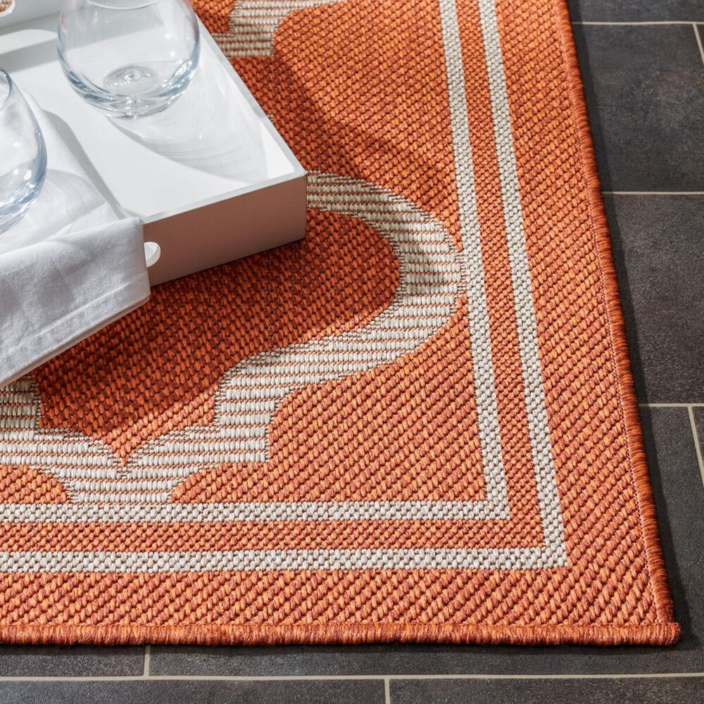 Safavieh Bermuda 5&#39;3&quot; x 7&#39;6&quot; Rust and Ivory Indoor/Outdoor Area Performance Rug, , large