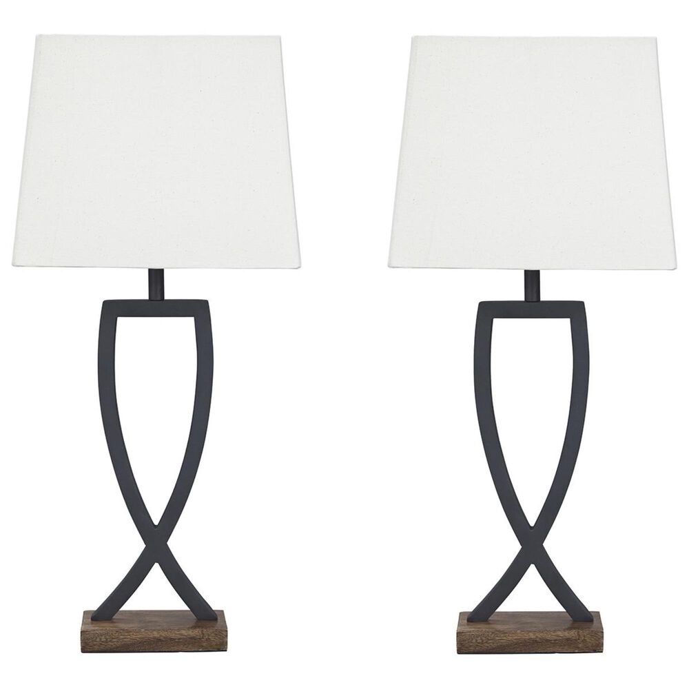Ashley Makara Table Lamp in Black and Brown (Set of 2), , large