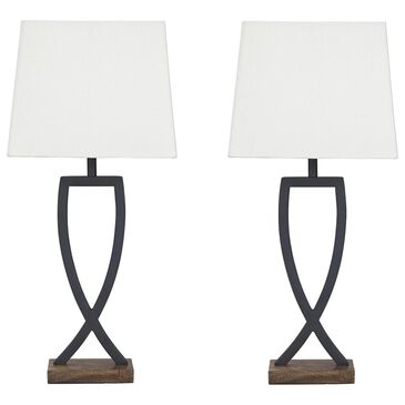 Ashley Makara Table Lamp in Black and Brown (Set of 2), , large