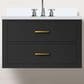 Lexora Home Castor 30" Single Bathroom Vanity in Black with 2 cm White Quartz Top and Rectangular Sink, , large