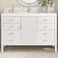 James Martin Vanities Myrrin 48" Vanity in Bright White with Single Hole and 3 cm White Zeus Quartz Top & Backsplash, , large