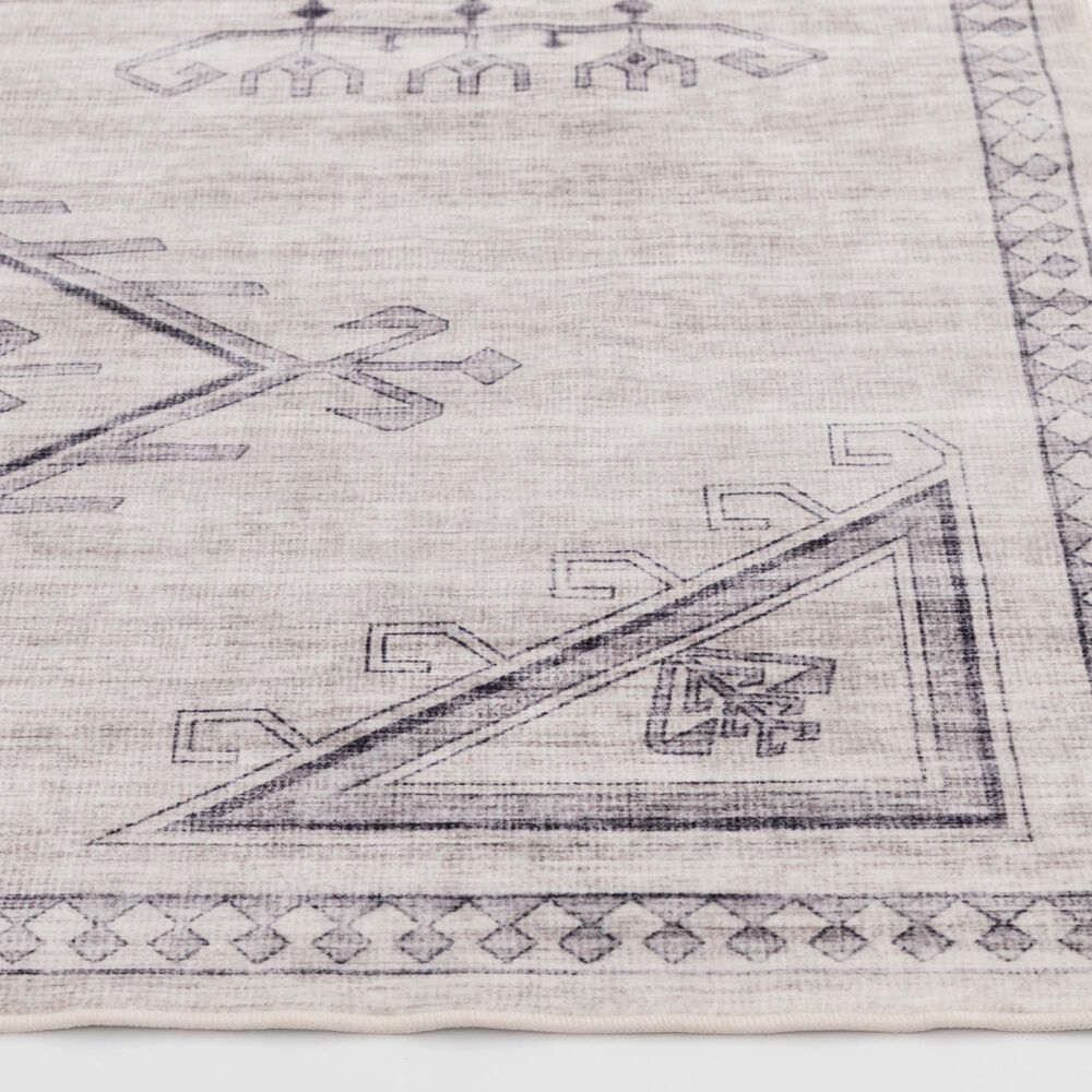 Central Oriental Rugease Velveteen Aminah Gray and Ivory 7&#39;6&quot; x 9&#39;6&quot; Area Rug, , large