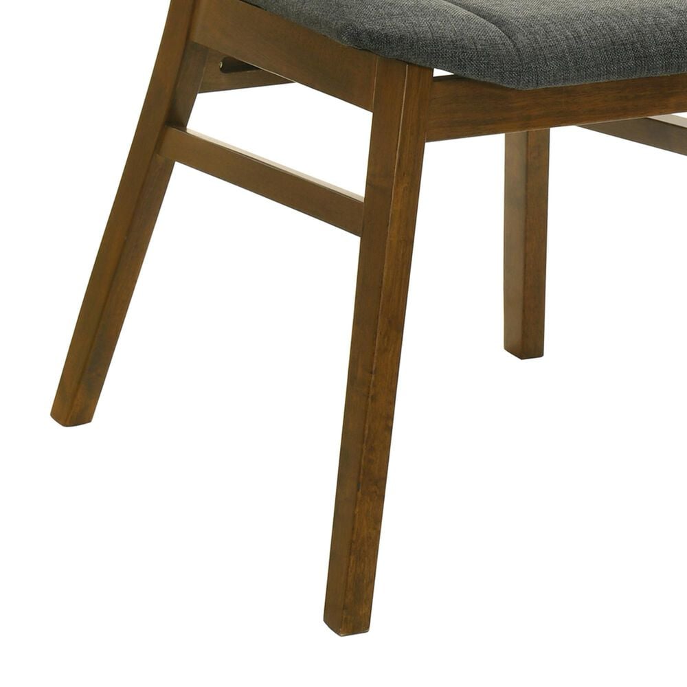 Armen Living Amaris Side Chair with Charcoal Upholstery in Warm Walnut (Set of 4), , large