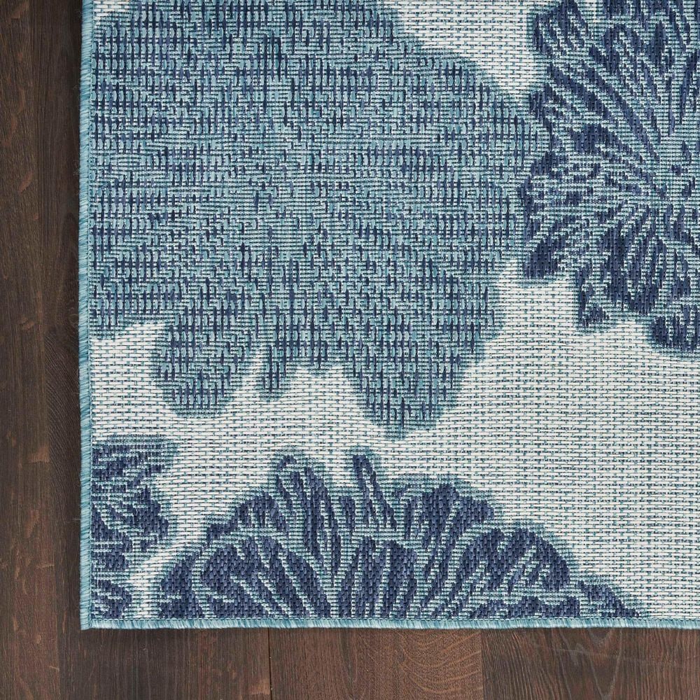 Nourison Garden Oasis Floral Blue 4&#39; x 6&#39; Indoor/Outdoor Area Rug, , large