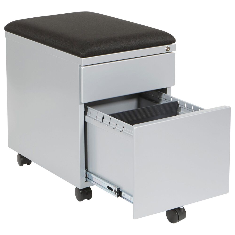 OSP Home File Cabinet in Black and Silver, , large
