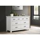 HOMLUX Cassini 6-Drawer Dresser with Black Handles in White, , large
