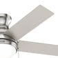 Hunter Aren Low Profile 44" Ceiling Fan with LED Lights in Brushed Nickel, , large