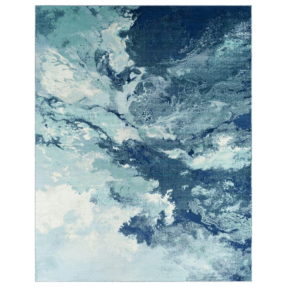 Surya Bodrum 7"10" x 10" Ivory, Gray, Navy, Aqua and Blue Area Rug, , large