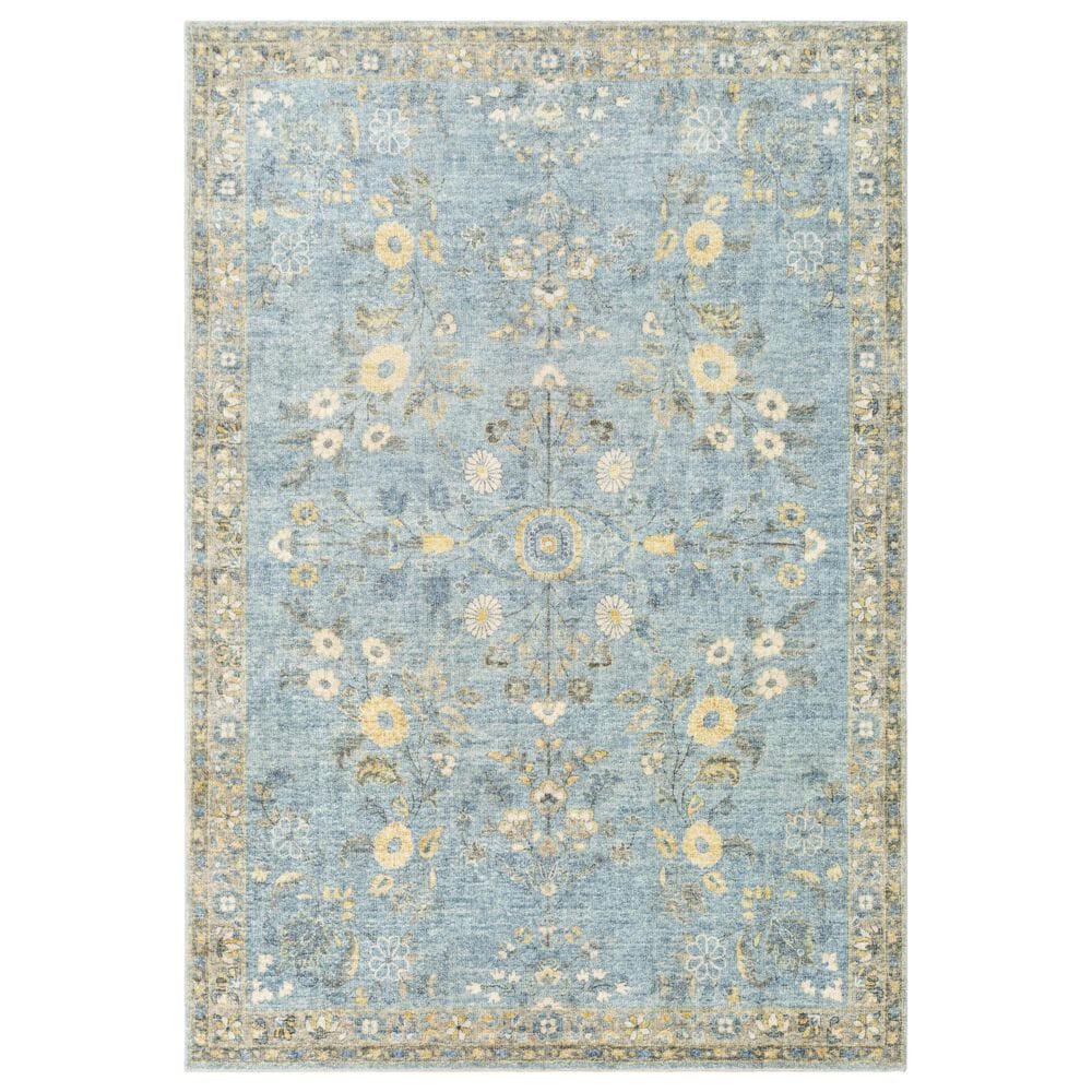 Surya Erin ERN-2311 5" x 7"6" Denim, Butter, Cream and Gray Area Rug, , large
