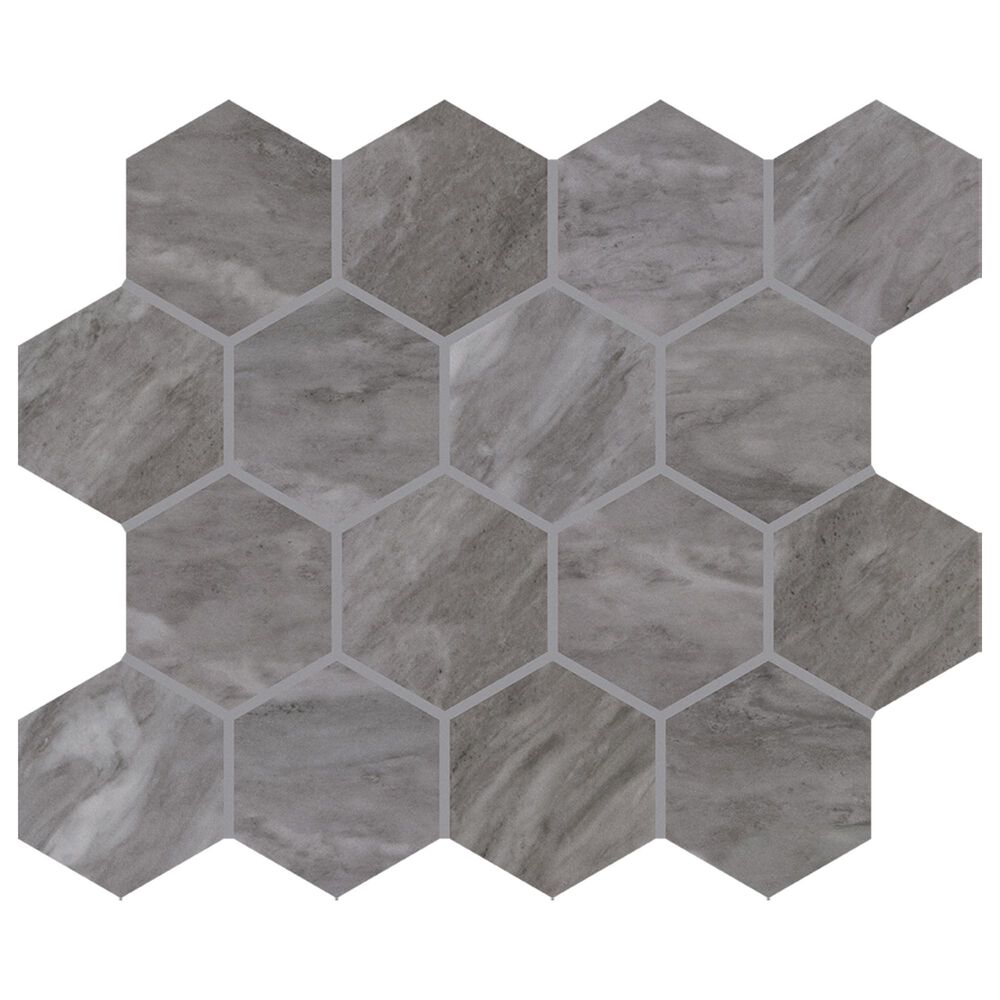 Interceramic Cortina Rectified Chariot Gray 13" x 11" Porcelain Mosaic Sheet, , large