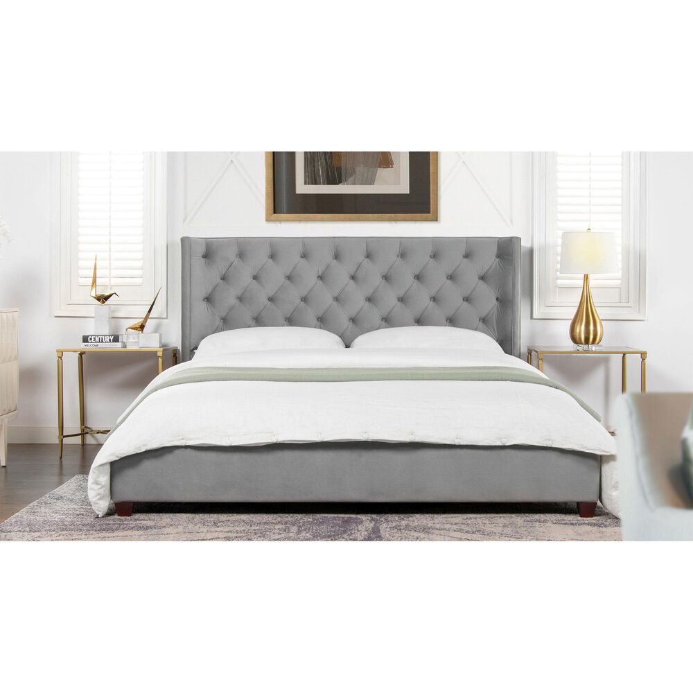 Jennifer Taylor Home Manhattan King Platform Bed in Opal Grey, , large