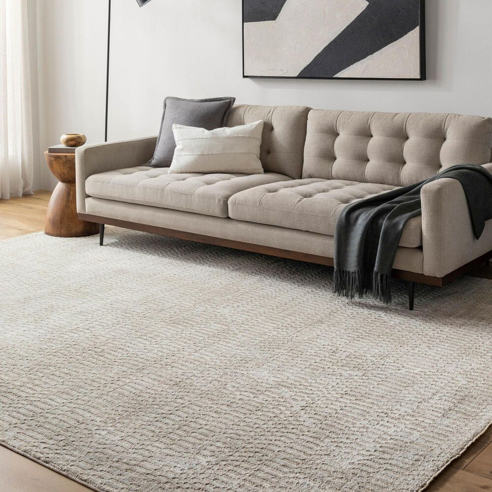 Surya Masterpiece Light Gray and Medium Gray 5&#39; x 7&#39;5&quot; Area Rug, , large