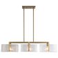 Golden Lighting Aenon 3-Light Wide Linear Pendant with Hammered Water Glass Shade in Brushed Champagne Bronze, , large