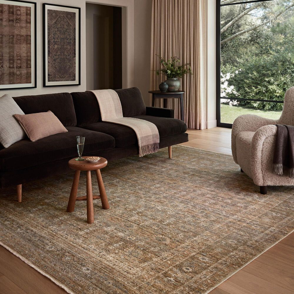 Amber Lewis x Loloi Molly Gold and Blue 3&#39; x 5&#39; Area Rug, , large