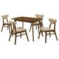 Armen Living Amaris 5-Piece Rectangular Dining Set with Sand Upholstery in Walnut, , large
