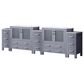 Lexora Home Volez 108" Double Bathroom Vanity in Dark Grey with 2 cm White Ceramic Top, Rectangular Sinks and Side Cabinets, , large