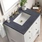 James Martin Vanities Breckenridge 30" Single Bathroom Vanity in Bright White with 3 cm Charcoal Soapstone Quartz Top and Rectangular Sink, , large