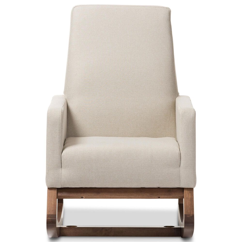 Baxton Studio Yashiya Rocking Chair in Light Beige, , large