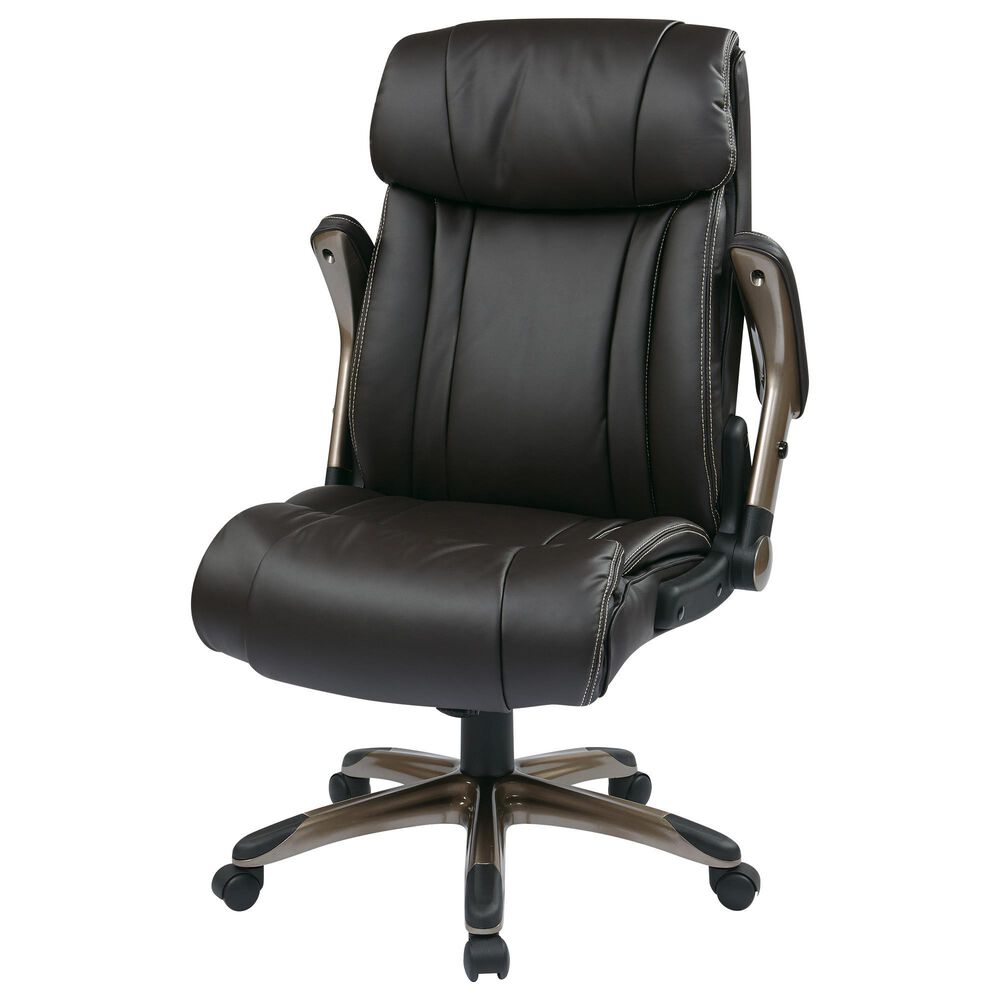 Valor Living Executive Chair with Flip Arms in Cocoa, , large