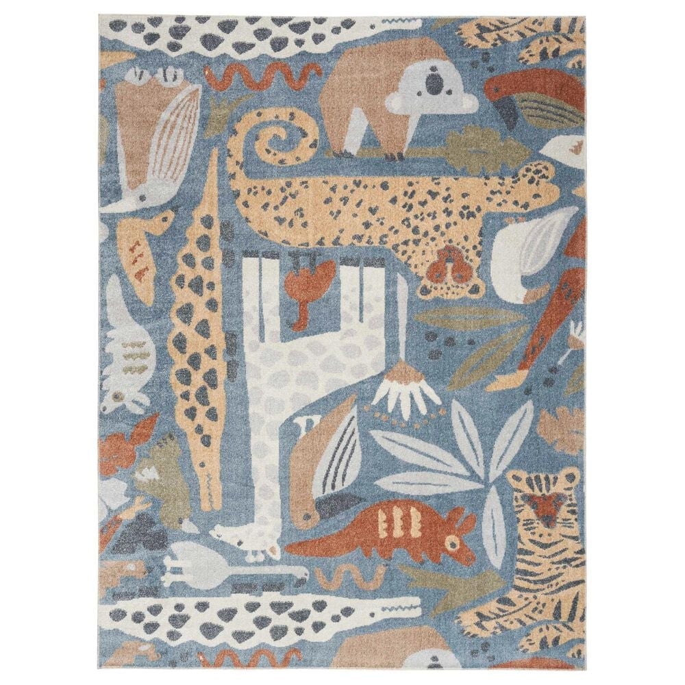 Nourison Astra Machine Washable 3"3" x 5" Multicolor Kids Rug, , large