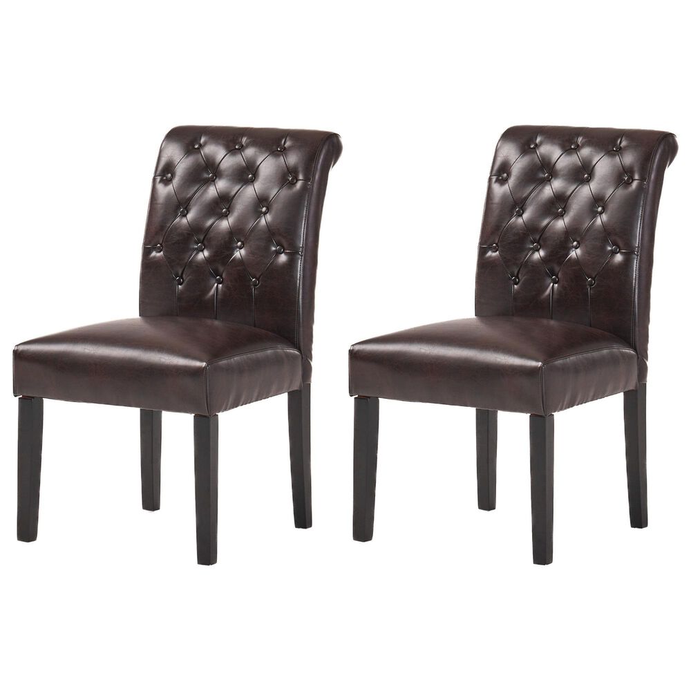 Noble House Palermo Side Chair in Brown (Set of 2), , large