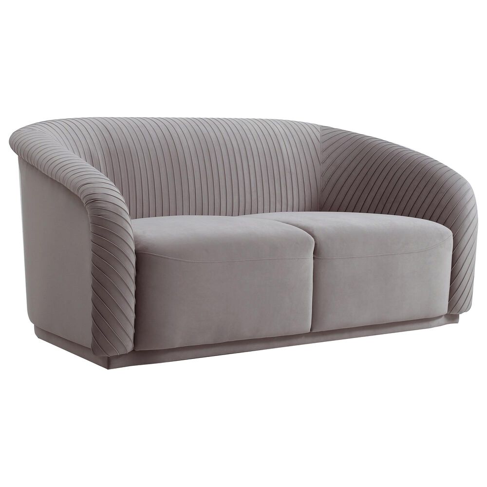 Tov Furniture Yara Velvet Loveseat in Grey, , large