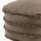 LR Home 18" Square Striped Pouf in Brown, , large