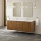 James Martin Laurent 72" Double Bathroom Vanity in Honey Oak with 3 cm White Zeus Silestone Top and Rectangular Sinks, , large