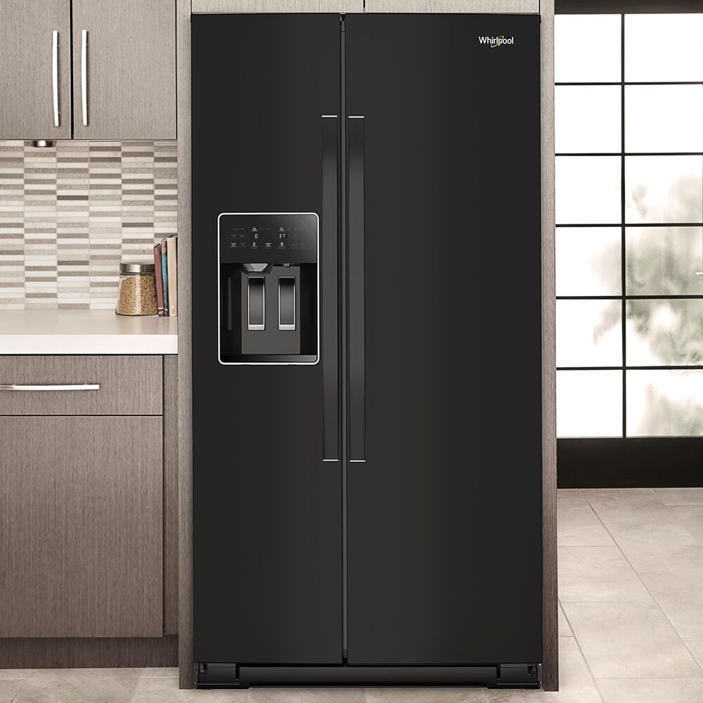 Whirlpool 20.85 Cu. Ft. Counter Depth Freestanding Side by Side Refrigerator in Black, , large