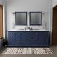 Lexora Home Dukes 84" Double Bathroom Vanity in Navy Blue with 2 cm White Quartz Top and Rectangular Sinks, , large