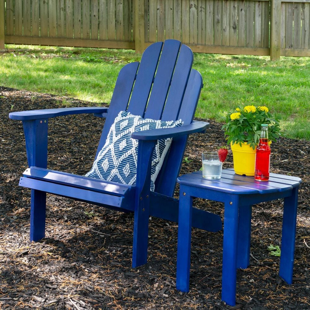 Linon Home Decor Adirondack Patio Chair in Blue, , large