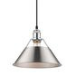 Golden Lighting Orwell 1-Light Medium Pendant with Pewter Shade in Chrome, , large